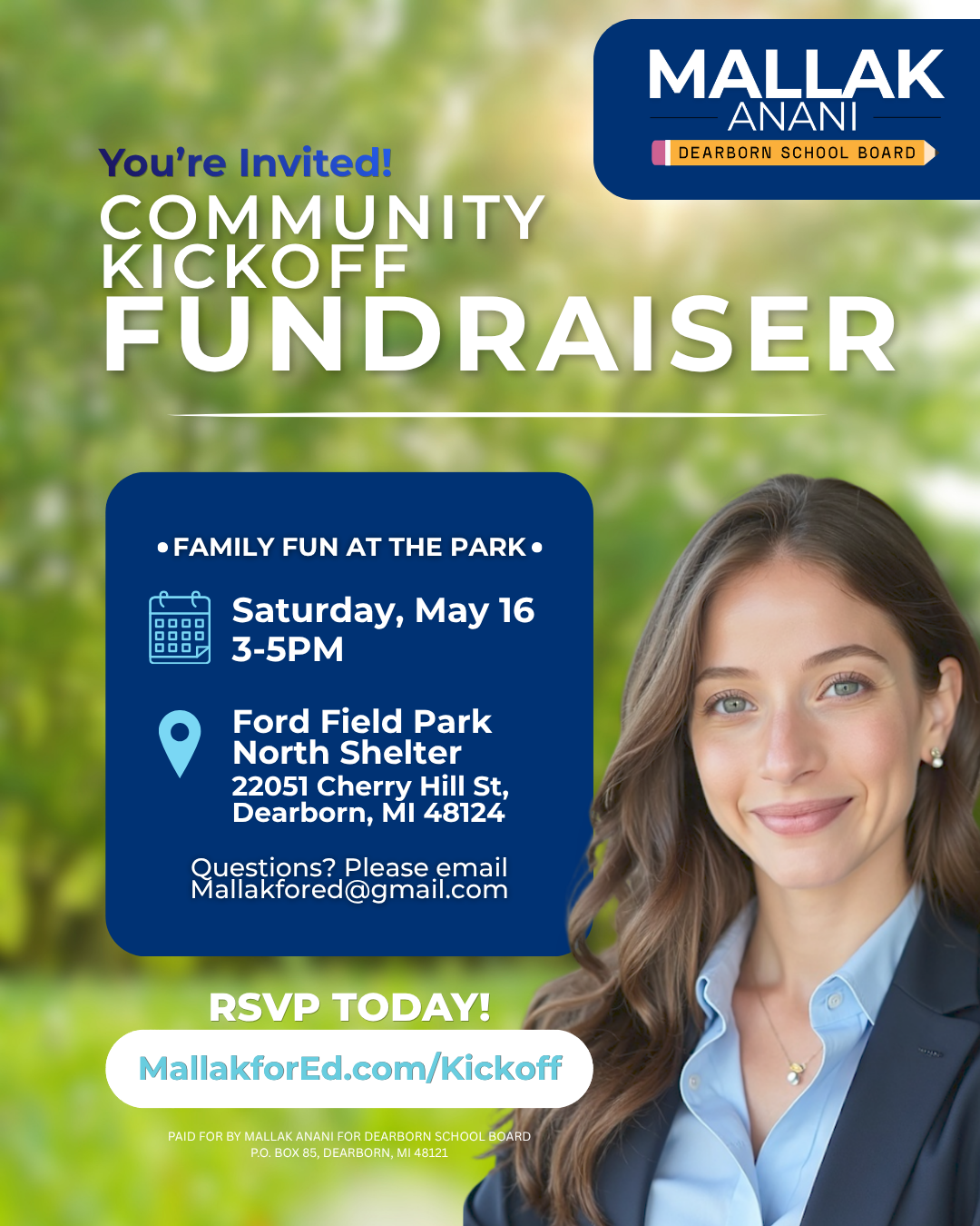 Community Kickoff Fundraiser flyer